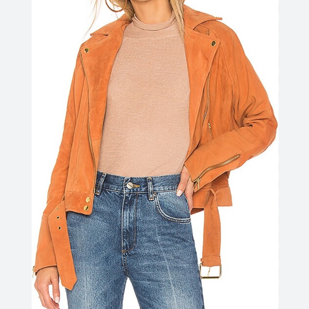 Free People Drapey Suede Motorcycle Jacket